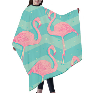 Personality  Seamless Pattern With Flamingo Birds Hair Cutting Cape