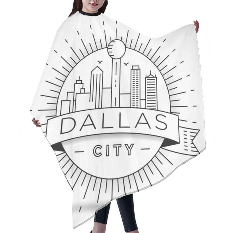 Personality  Dallas City Skyline with Typographic Design hair cutting cape