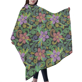 Personality  Seamless Floral Doodle Pattern Hair Cutting Cape