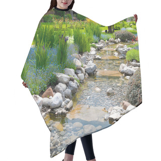 Personality  Garden With Pond In Asian Style Hair Cutting Cape