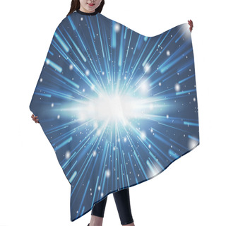 Personality  Space Warp. Time Travel Concept. Hair Cutting Cape