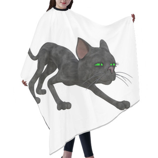Personality  3D Cartoon Style Black Cat With Green Eyes. Ideal A Wide Range Of Design Uses But Particularly Suited To Cozy Witch Mystery Book Cover Art And Design. One Of A Series. Isolated On A White Background. Hair Cutting Cape