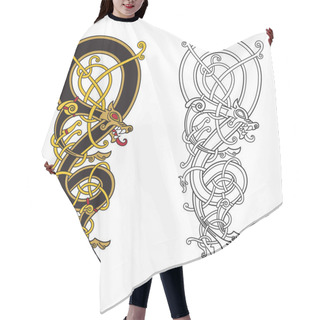 Personality  Celtic, Scandinavian Vintage Pattern Is In The Form Of A Twisted Dragon Hair Cutting Cape