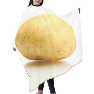 Personality  Fresh Potato Isolated On White Hair Cutting Cape