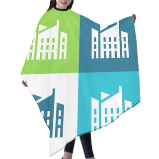 Personality  Architecture Flat Four Color Minimal Icon Set Hair Cutting Cape
