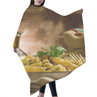 Personality  Pasta With Walnut Pesto Hair Cutting Cape
