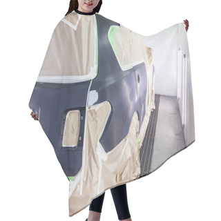 Personality  A Large Black Car Is Completely Covered In Paper And Adhesive Ta Hair Cutting Cape