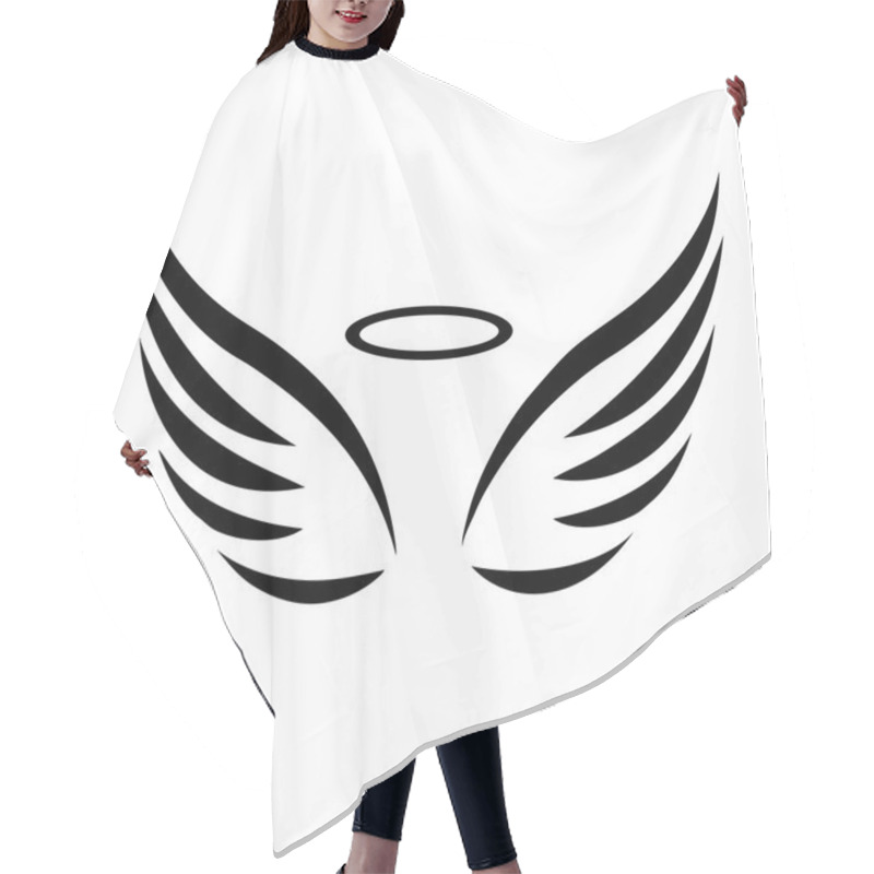 Personality  Vector Sketch Of Angel Wings Hair Cutting Cape