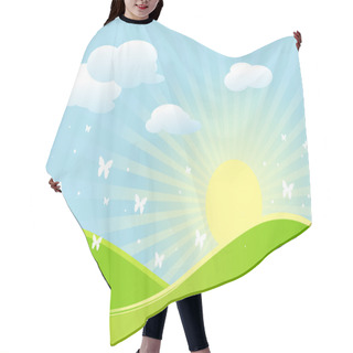 Personality  Spring Landscape Hair Cutting Cape