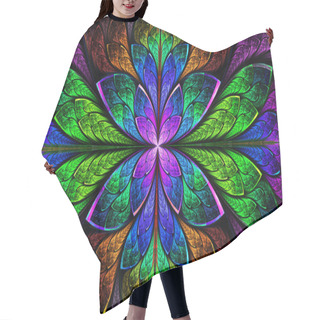 Personality  Multicolor Beautiful Fractal Pattern. Computer Generated Graphic Hair Cutting Cape