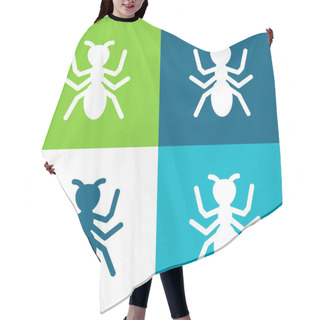 Personality  Ant Flat Four Color Minimal Icon Set Hair Cutting Cape