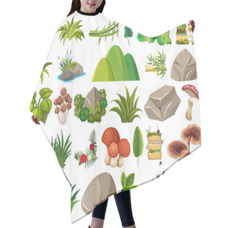 Personality  Set Of Isolated Objects Theme - Gardening Hair Cutting Cape