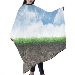 Personality  Soil And Grass In Blue Sky Hair Cutting Cape