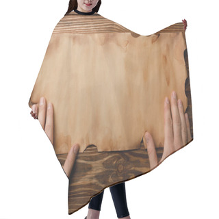 Personality  Top View Of Man Holding Hands Near Aged Parchment Sheet Hair Cutting Cape