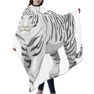 Personality  White Tiger Mammal Animal Vector Hair Cutting Cape