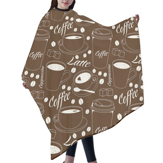 Personality  Coffee Seamless Pattern Hair Cutting Cape