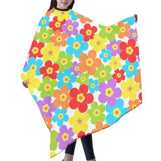 Personality  Seamless, Pattern  Of Colorful Flower Hair Cutting Cape