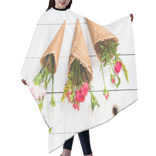 Personality  Flowers In Waffle Cones  Hair Cutting Cape