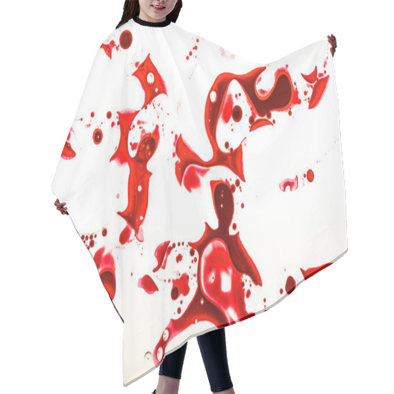 Personality  Top View Of Blood Stains On White Surface Hair Cutting Cape