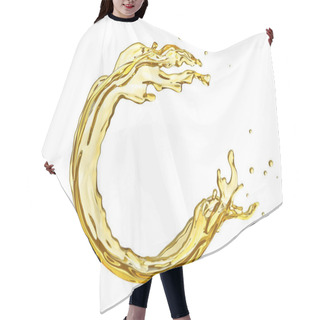 Personality  Round Oil Splash Isolation On A White Background. 3d Illustration Hair Cutting Cape