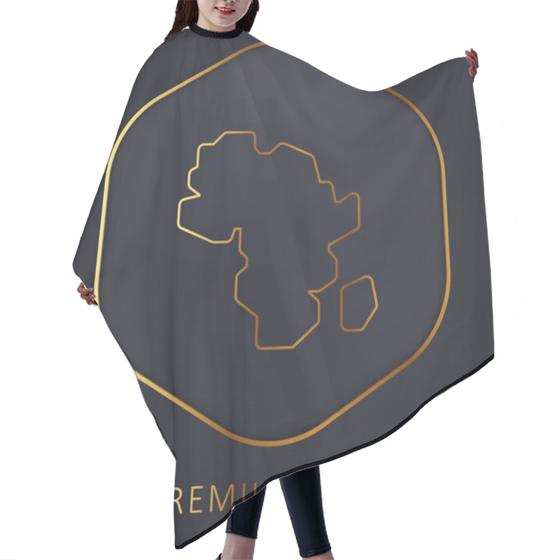 Personality  Africa golden line premium logo or icon hair cutting cape