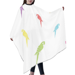 Personality  Parrot Vector Art Background Design For Fabric And Decor. Seamle Hair Cutting Cape