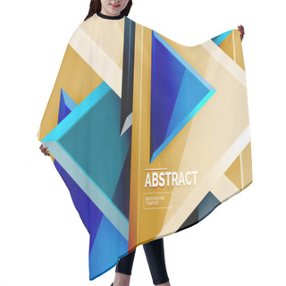 Personality  Triangles Repetiton Geometric Abstract Background, Multicolored Glossy Triangular Shapes, Hi-tech Poster Cover Design Or Web Presentation Template With Copy Space Hair Cutting Cape