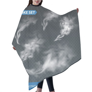 Personality  Delicate White Cigarette Smoke Waves On Transparent Background. Vector Illustration Hair Cutting Cape