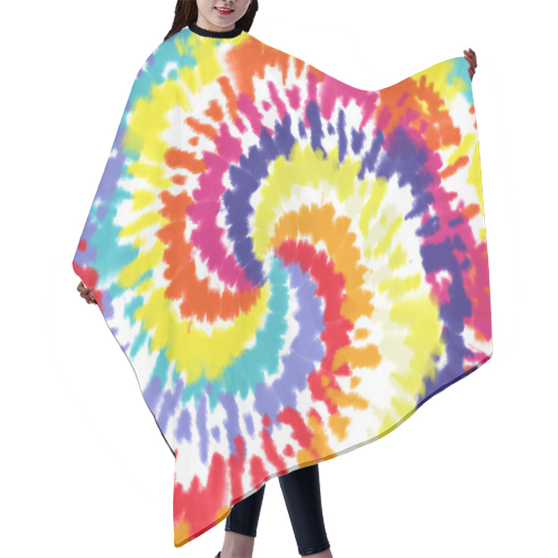 Personality  Tie Dye Shirt Abstract Pattern Background Spiral Hair Cutting Cape