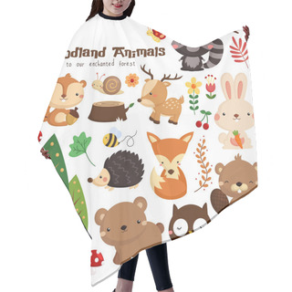 Personality  Woodland Vector Set Hair Cutting Cape
