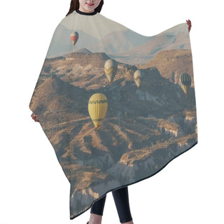 Personality  Hot Air Balloons Flying In Goreme National Park, Fairy Chimneys, Cappadocia, Turkey Hair Cutting Cape