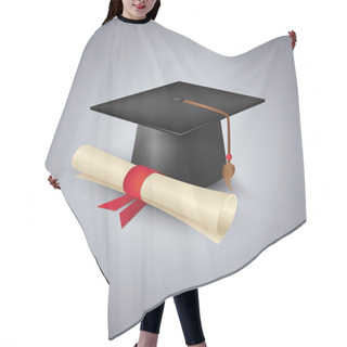 Personality  Graduation Cap And Diploma. Vector Illustration Hair Cutting Cape