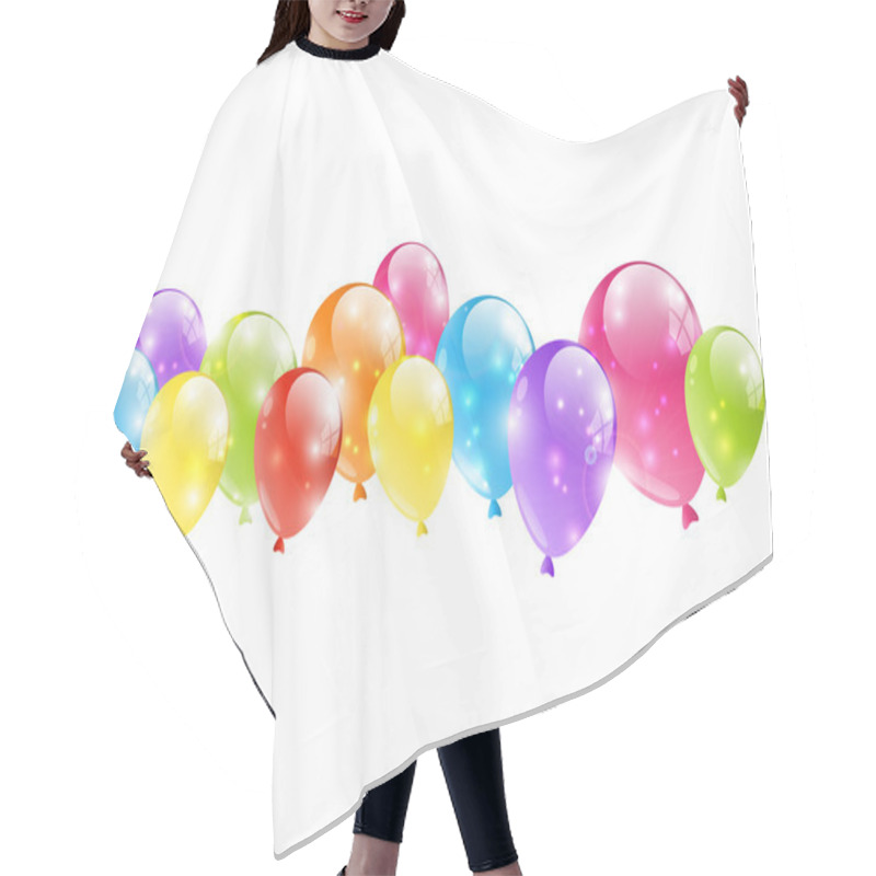 Personality  Shiny balloon border hair cutting cape
