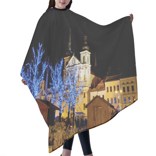 Personality  Christmas Decorated Town In Night Jihlava Hair Cutting Cape