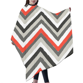 Personality  Red And Grey Painted Chevron Pattern Hair Cutting Cape