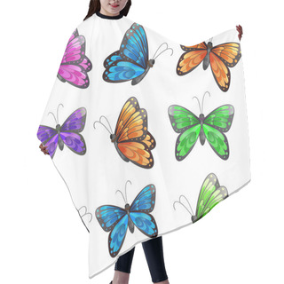 Personality  Nine Colorful Butterflies Hair Cutting Cape