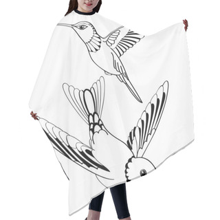 Personality  Vector Birds In Black And White Hair Cutting Cape