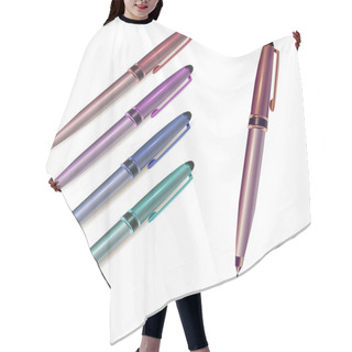 Personality  Vector Writing Pen With Color Variations Hair Cutting Cape