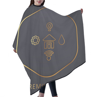 Personality  Amenities Golden Line Premium Logo Or Icon Hair Cutting Cape