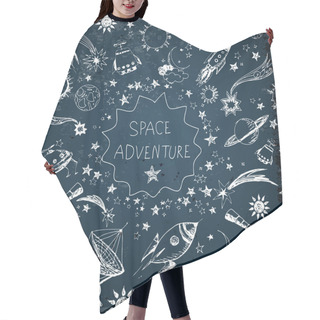 Personality  Card With Space Objects Hair Cutting Cape