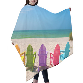 Personality  Adirondack Beach Chairs For A Summer Vacation In The Shell Sand  Hair Cutting Cape