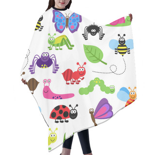 Personality  Large Vector Set Of Cute Cartoon Bugs Hair Cutting Cape