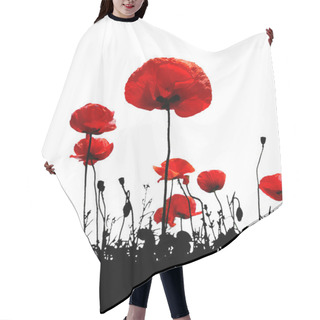 Personality  Poppy Flower Hair Cutting Cape