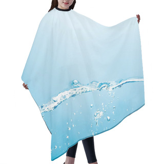 Personality  Transparent Water Wave With Underwater Bubbles On Blue Background Hair Cutting Cape