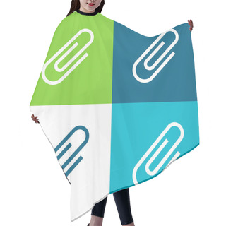 Personality  Attached Flat Four Color Minimal Icon Set Hair Cutting Cape