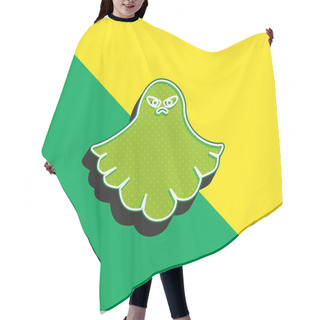 Personality  Angry Ghost Green And Yellow Modern 3d Vector Icon Logo Hair Cutting Cape