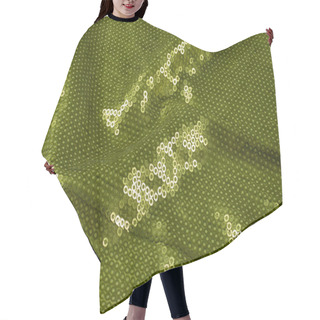Personality  Fabric Texture With Green Sequins Hair Cutting Cape