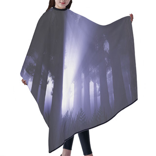 Personality  Supernatural Scene In Dark Deep Forest 3D Render Hair Cutting Cape