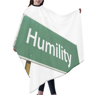 Personality  Humility Green Road Sign Hair Cutting Cape