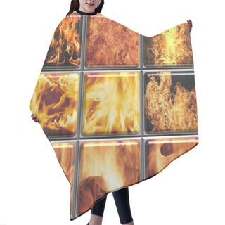 Personality  Fiery Collage Hair Cutting Cape